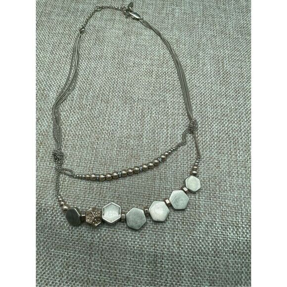 Vintage Kenneth Cole Gold Plated Necklace Double  Strand Geometric Style - Picture 8 of 11